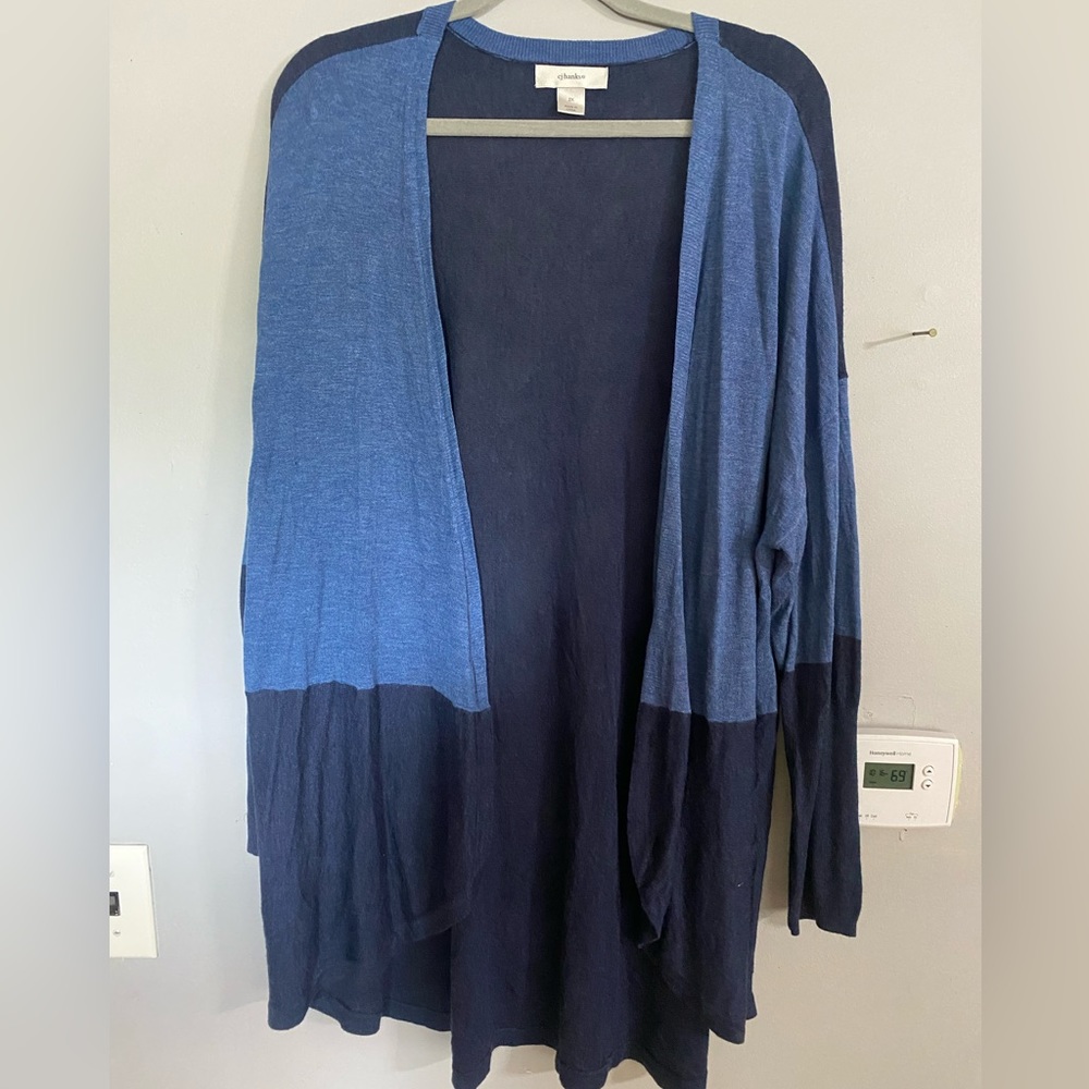 CJ Banks Navy Lightweight Flowy Cardigan